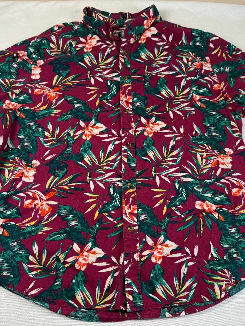 Old Navy Men's Short Sleeve Button Up Shirt Size XXL - Tropical Print